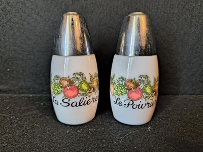 Vintage Gemco Spice of Life Salt & Pepper Shakers La Saliere & Le Poivrier