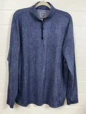 Daniel Cremieux Club 38 Men’s Long Sleeve 1/4 Zip Pullover Denim Blue XL