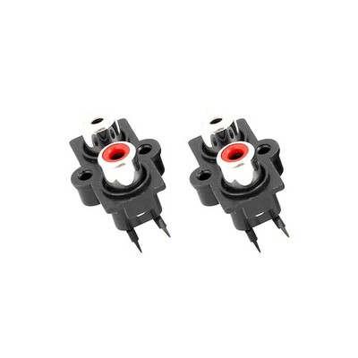PCB Mount 2 Position Stereo Video Jack Socket RCA Female Connector,5 Pack