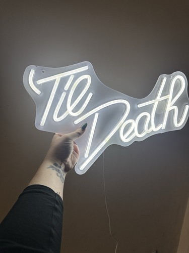 Luz de neón blanca cálida 'Hasta la muerte' - Imagen 5 de 6