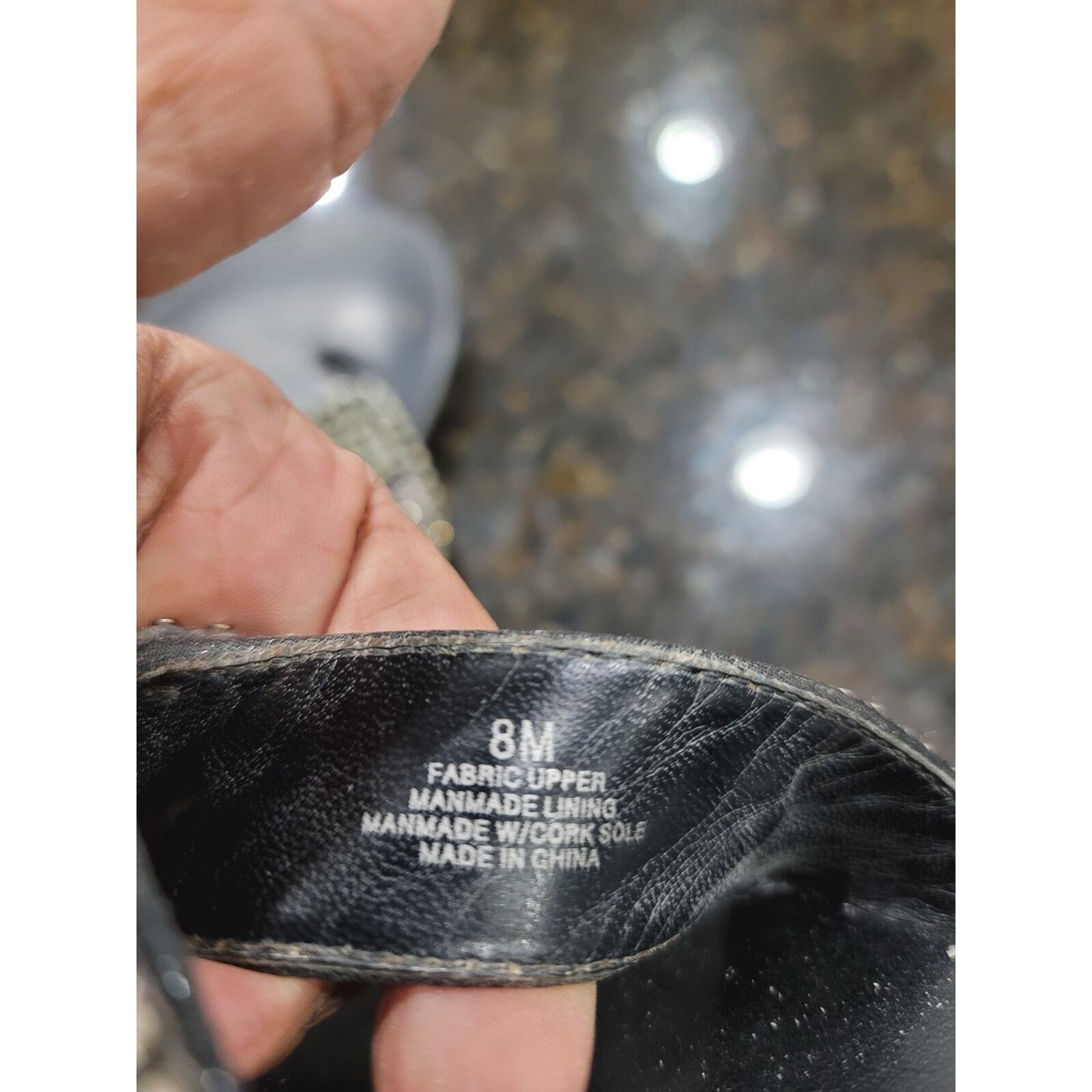 SAOLA Infradito Alex Marie donna taglia 8M nero pelle perline suola sughero slip on