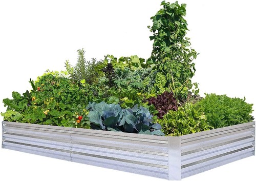 Raised Garden Beds for Vegetables Large Metal Planter Box Steel Kit Flower Herb