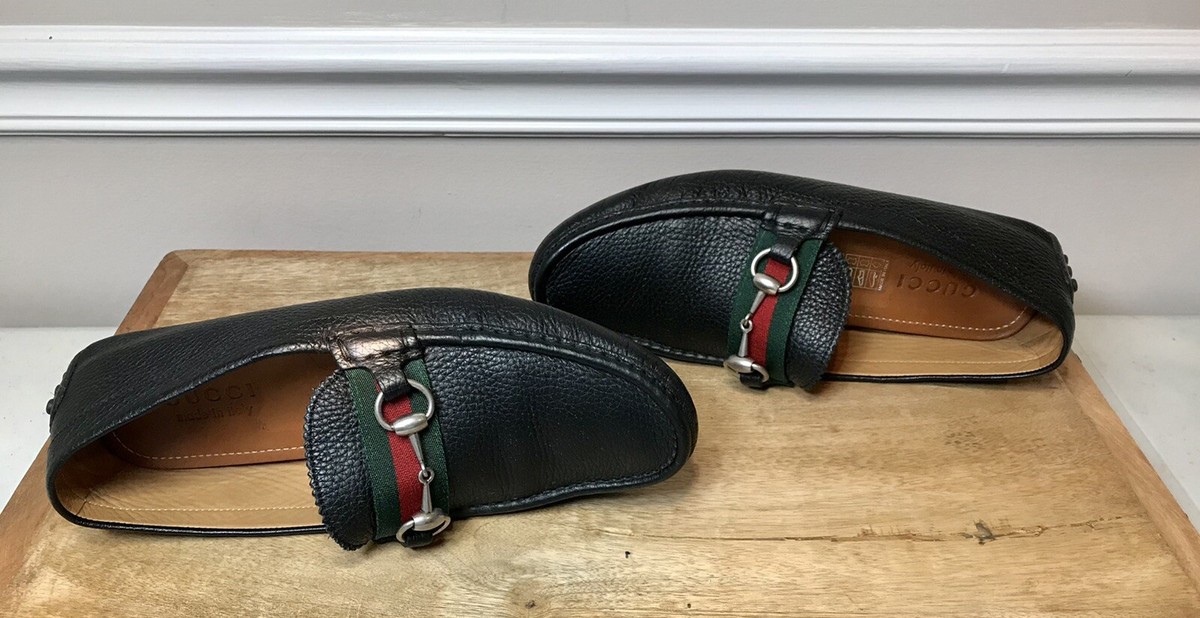 $590 - GUCCI DAMO Men's Leather Web Stripe/ Bit Black $590 - GUCCI DAMO Men's Leather Web Stripe/ Bit Black