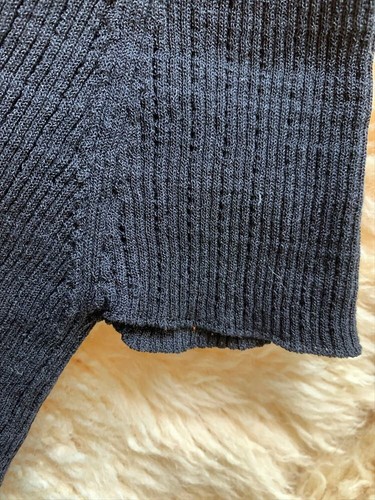 CHANEL V Neck Short Sleeve Sweater Black Tops - Picture 5 of 7