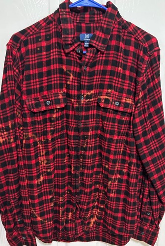 ZZ TOP Distressed Flannel Shirt W/ ZZ TOP Eliminator Rock tee on back Mens L - Picture 3 of 4