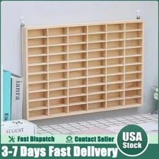 60 Grids Wooden Car Model Display Cabinet Wall Mounted Shelf Display Cabinet