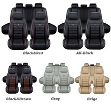 For Toyota Car Seat Cover 5-seat Full Set Deluxe Leather Front Rear Protectors