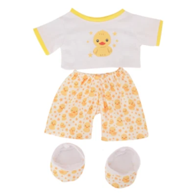 SPLODGE TEDDY PARTIES "TEDDYBÄR KLEIDUNG gelbe Ente Pyjama & Hausschuhe - 16"/40 cm TEDDYBÄR BAUEN