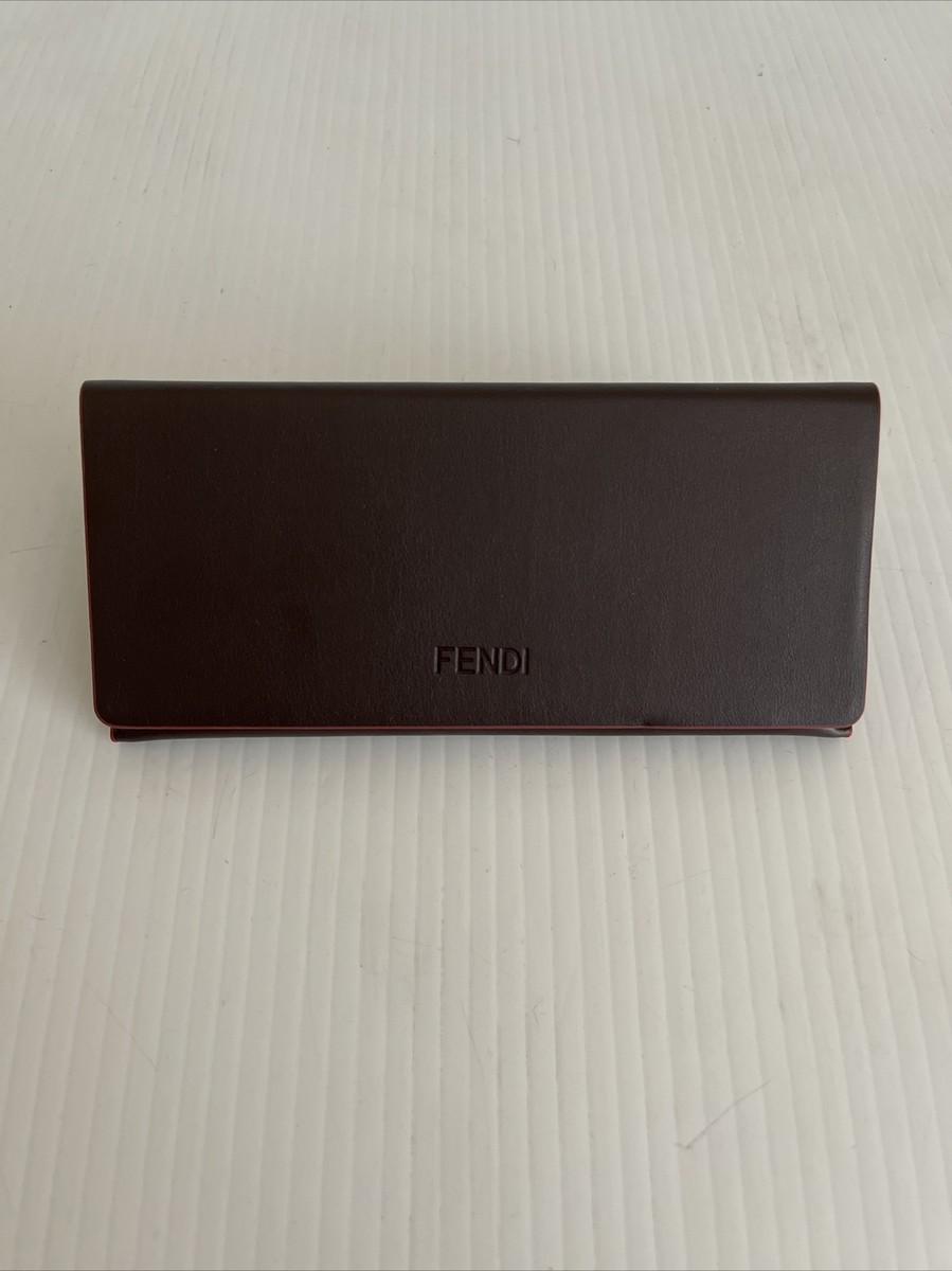 NEW FENDI Sunglasses Case Leather Hard Shell Magnetic Pouch
