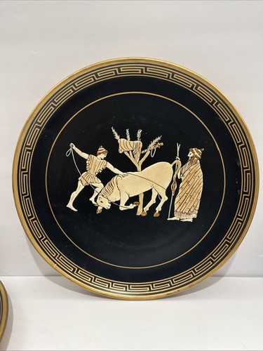 Special Fintias Handmade In Greece Set Of 4 Decorative Ceramic Plates 11” - Picture 2 of 12