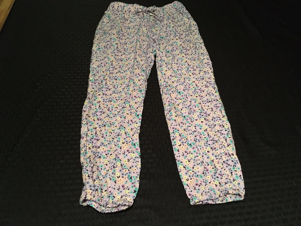 Pantalones Jogger Cherokee Harén Niñas Lavanda Púrpura Floral 100% Rayón  Foto 3 de 3