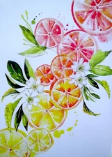 Papyrus Iridescent Glitter Fruit Blank Any Occasion Greeting Card by Enya Todd