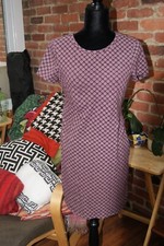 Old Navy womens T-shirt dress, burgundy with white circles, size S