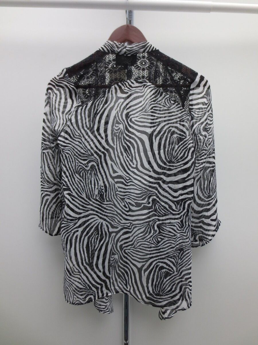 Slinky® Brand Printed Yoryu Chiffon Jacket - Zebra Print