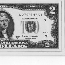 $2 UNCIRCULATED BIRTHDAY NOTE "27021966"; FEBRUARY 27, 1966