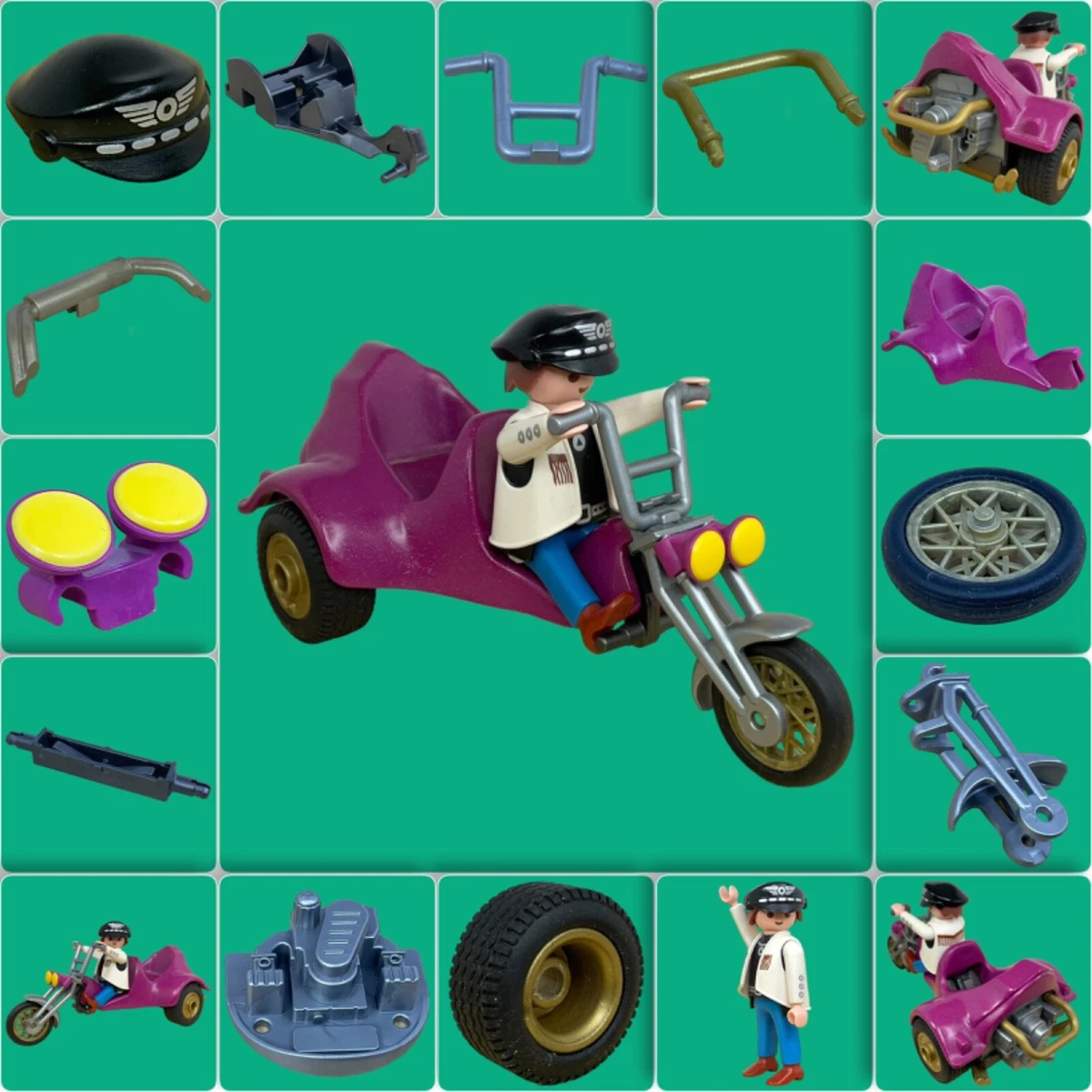 PLAYMOBIL MOTO DE course carénée + Motard - custom EUR 6,99 - FR
