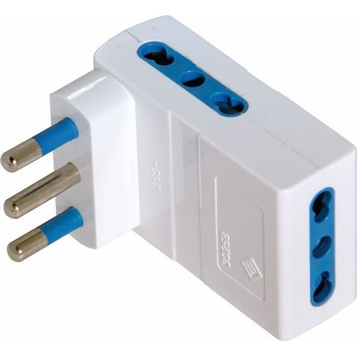 Adattatore Salvaspazio Triplo Spina 16A + Prese 16A Maurer