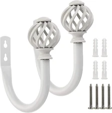 Sumnacon 2 Pcs Metal Curtain Holdbacks - Wall Mounted Drapery Tiebacks with S...