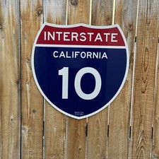 Authentic California I-10 Santa Monica Freeway Sign With CA Print Stamp