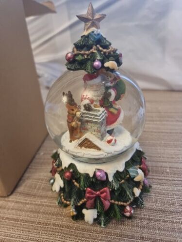 Santa Snow Globe Christmas Musical Tested Working  - Picture 1 of 4