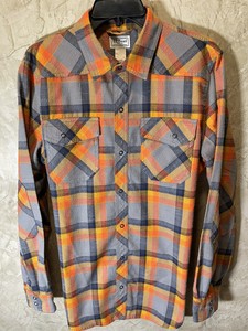 mens mustard and navy plaid shirt