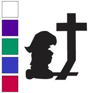 Outlined Cross Decal Sticker Choose Color Large Size #lg493 Outlined Cross Decal Sticker Choose Color Large Size #lg493