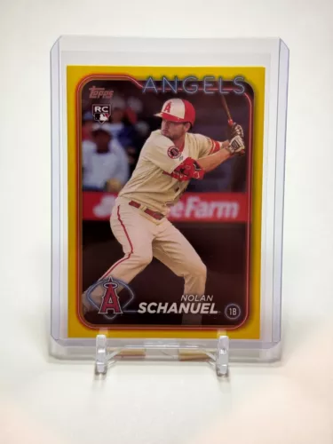 Nolan Schanuel 2024 Topps Series 1 Yellow Parallel #53 Angels Rookie Card