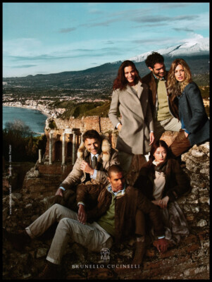 Brunello Cucinelli print ad 2011 - ruins of Taormina Greek Theater