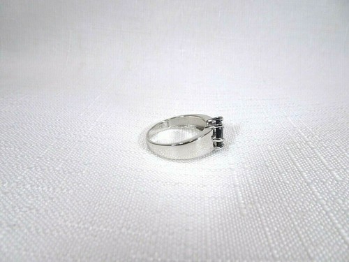 2.49 ct Natural Black Sapphire Solid Sterling Silver Solitaire Ring - Picture 9 of 11