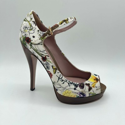 white gucci platform heels