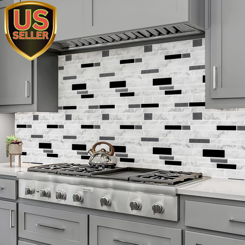 10-Sheet Peel and Stick Tile Backsplash, Vinyl 3D Self-Adhesive Tile Stickers...