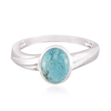 Turquoise 925 Solid Silver Ring Genuine Jewelry For Mother's Day Gift US