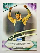 2021 Topps WWE #43 King Corbin Assaults Elias wrestling card