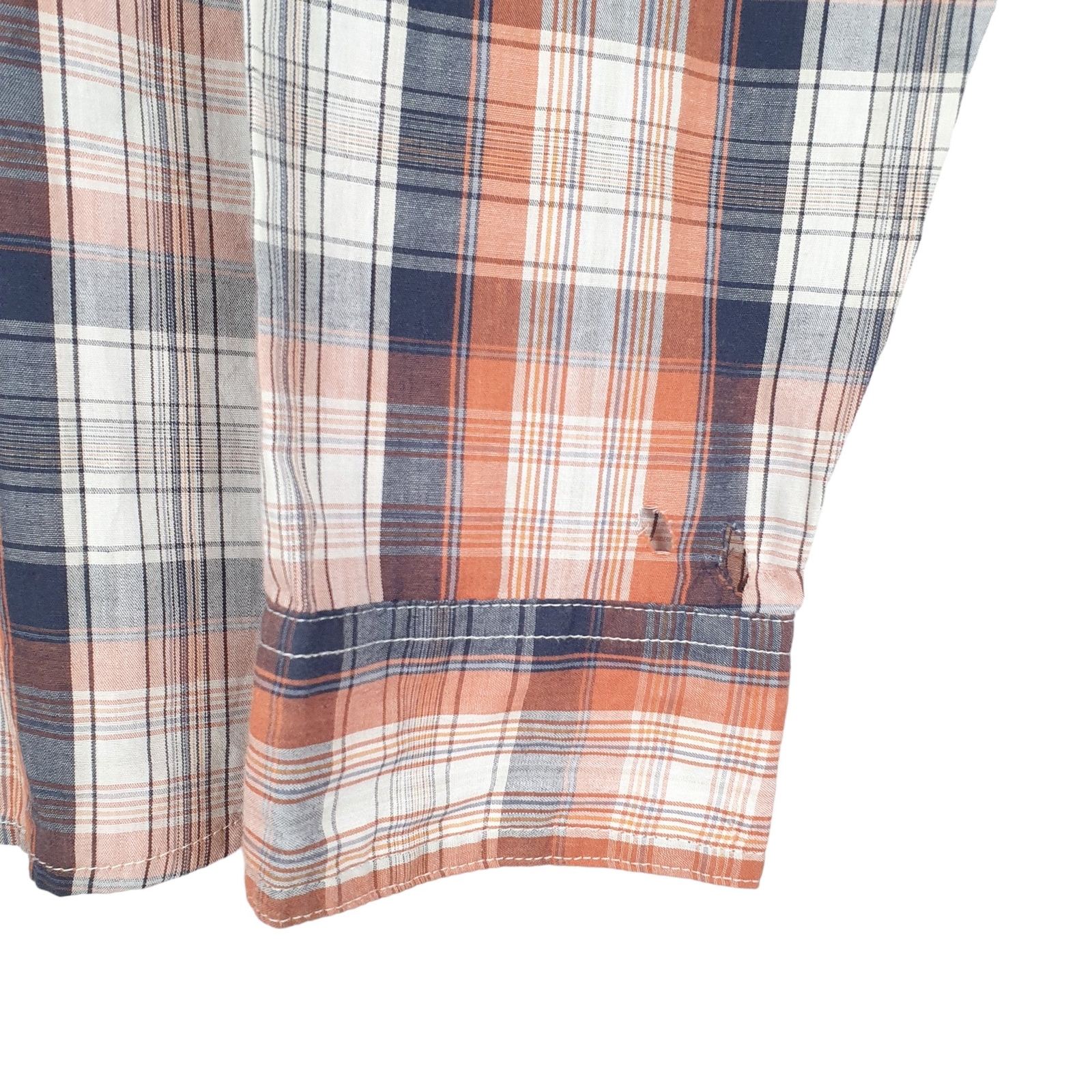 LEVIS Orange Check Shirt Casual Long Sleeve Casual Cotton Mens M image 4