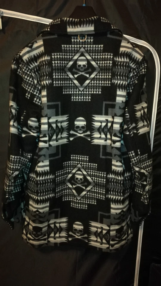 mastermind JAPAN Ethnic Print Cashmere Coat 2012AW Size L Black - Image 2 of 4