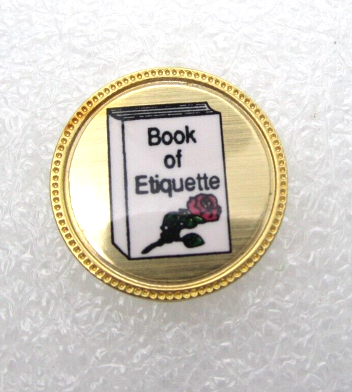 Book of Etiquette Red Roses Lapel Pin (C543)