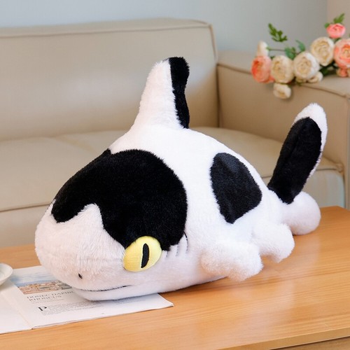 Sharkitty Stuffed Animal Toys Shark & Cat Combine Plush Toys Cow Shark Sleeping - 第 8/15 張圖片
