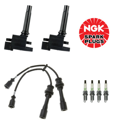 Ignition Coil Wireset & NGK V-Power Spark Plug For Mazda Protégé 1.6L L4 UF276