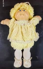 Vintage 1982- Cabbage Patch Kids Doll w Clothes Blonde Hair Girl Yellow Dress