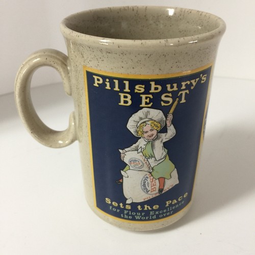 Taza/taza de café de harina Pillsbury Best 1986 hecha en Inglaterra establece el ritmo - Imagen 3 de 6