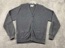 Vintage College Point Sportswear Sweater Women's Medium Gray Cardigan Academia