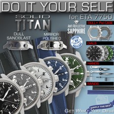 DO IT YOURSELF KIT: 7750 ETA-VALJOUX, SOLID TITANIUM 41 MM, POLISH or SANDBLAST