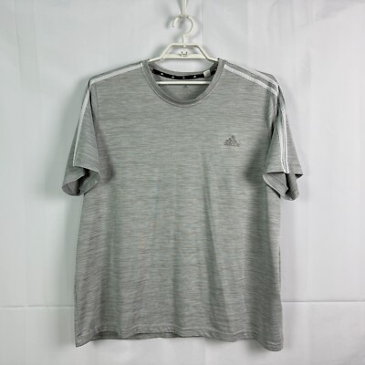 Adidas PrimeGreen AeroReady Men's 2XL Light Heather Gray Wicking T-shirt