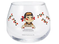 Fujiya Peko chan Poko chan Swaying Glass Milky 290ml Japan Sunart Brand New!!