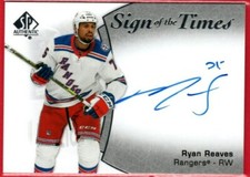 2021-22 SP AUTHENTIC RYAN REAVES SIGN OF THE TIMES AUTO SOTT-RR HARD SIGN UD
