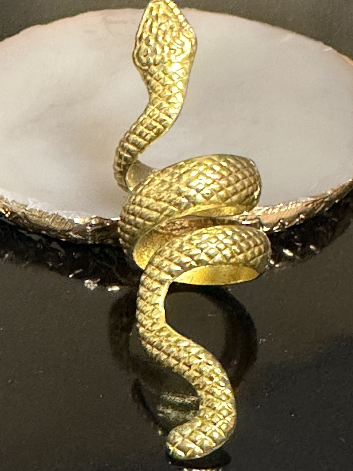 Snake Ring Wrap Around Serpent Loop Viper Gold To… - image 3