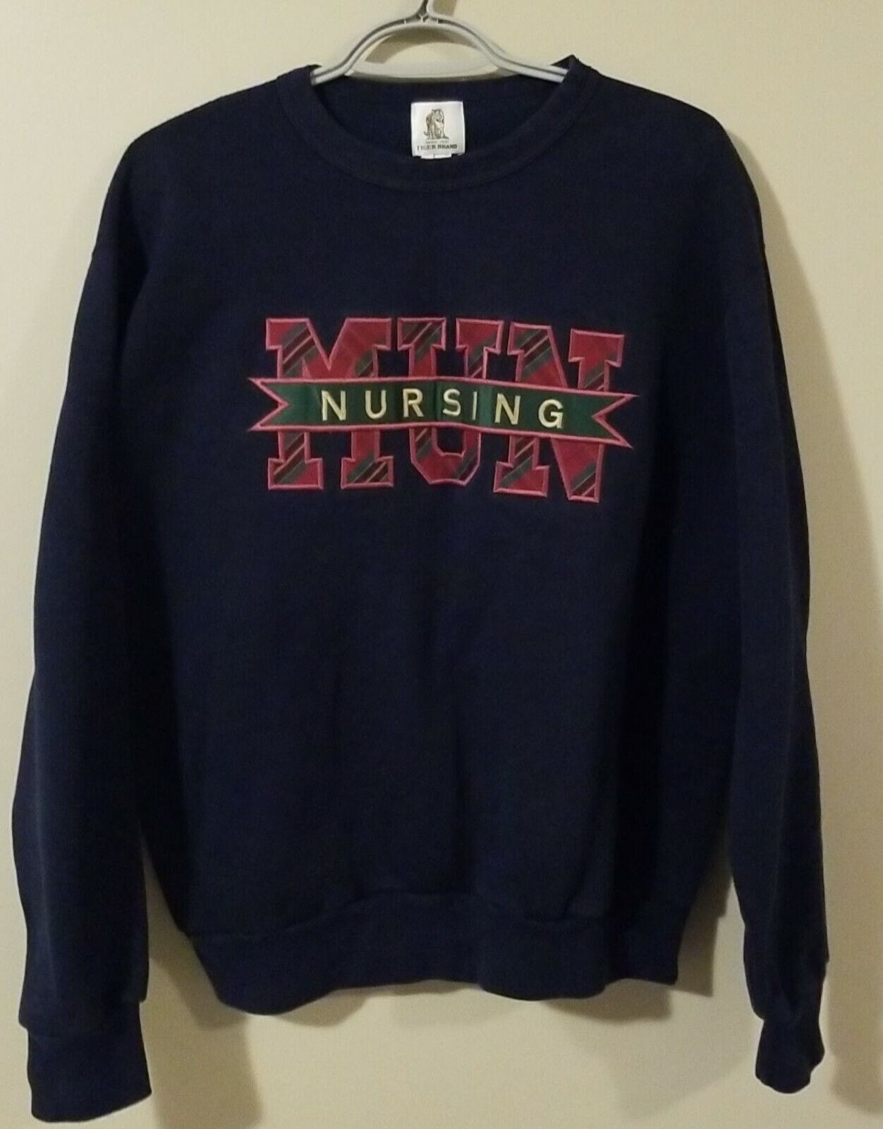 Vintage Memorial University MUN Nursing Navy Pullover Sweatshirt Medium  Unisex
