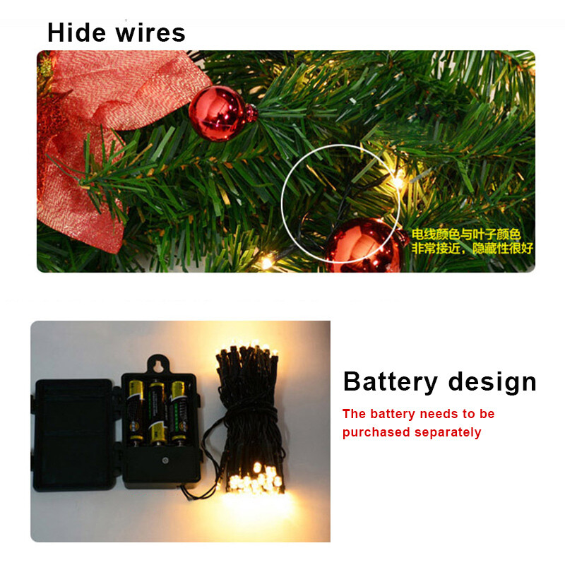 LED Christmas Door Wreath Xmas Home Room Wall Hanging Garland Flower