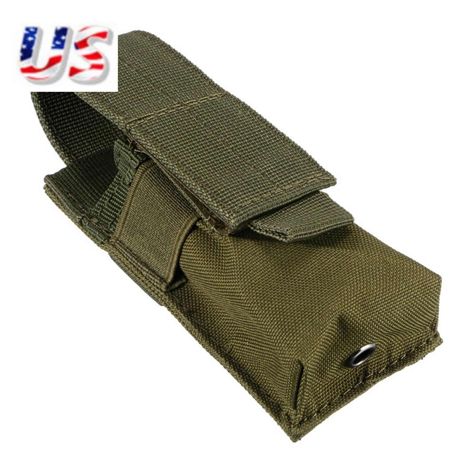 Tactical Green Nylon Pouch for Flashlight Phone & Tools