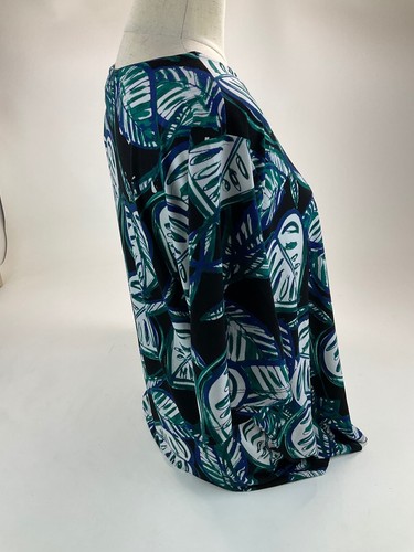 Womens 3XL Top Leaf Shirt Black Green Blouse Christopher & Banks Pullover - Picture 3 of 9